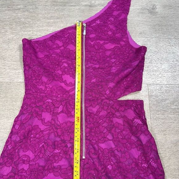 NBD × Naven Elina One Shoulder Waist Cut Out Lace Mini Dress, Magenta Women’s S - Picture 15 of 15